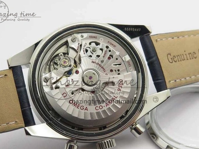 0808 Unique Speedmaster ’57 Co-Axial OMF 1:1 Best Edition White Dial Blue Markers A9300 (Free Leather Strap) 8132